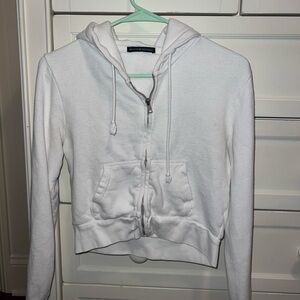 Brandy Melville white cropped hoodie